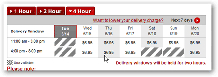 seattle grocery delivery 4 hour window